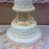 3 tier ivory and pink